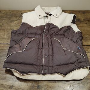 Vintage Ski Daddle Vest XL Brown Western Reversible Down Corduroy Pockets